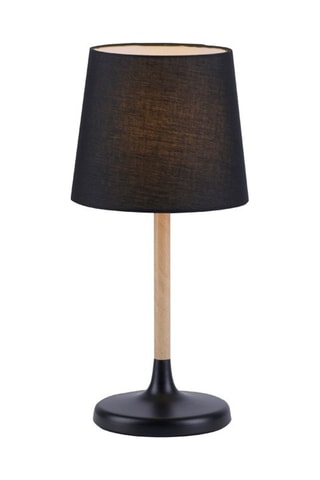 Houten Tafellamp Naturel en Zwart