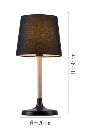 Houten Tafellamp Naturel en Zwart