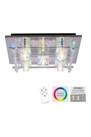 Ledplafondlamp met Afstandsbediening Kemal 2.0 - Transparant