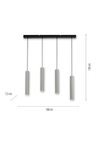 Suspension Eton Noir et gris