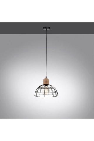 Hanglamp Taro  Zwart en Naturel