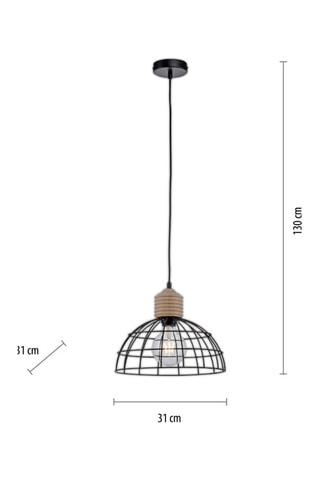 Hanglamp Taro  Zwart en Naturel