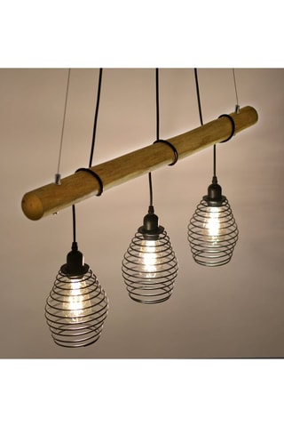 Hanglamp Spring Zwart en Naturel