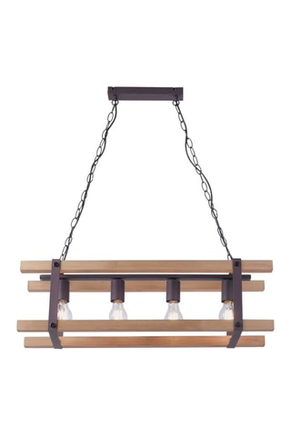 Houten Hanglamp Edith Zwart en Naturel
