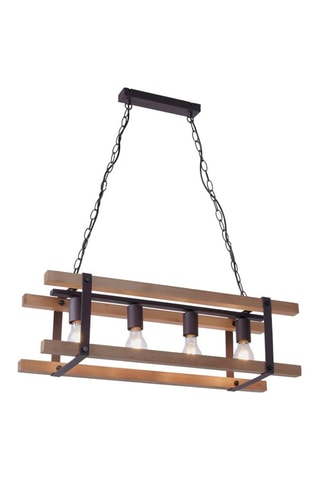 Houten Hanglamp Edith Zwart en Naturel