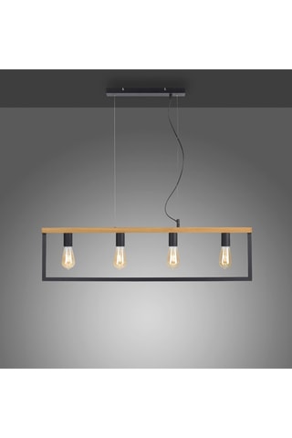 Suspension Pilon - Noir et naturel