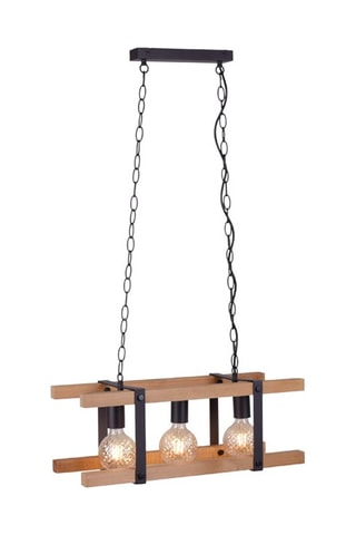 Houten Hanglamp Edith Zwart en Naturel