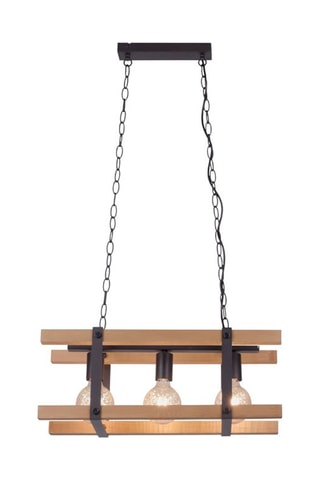 Houten Hanglamp Edith Zwart en Naturel