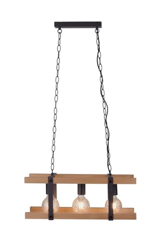 Houten Hanglamp Edith Zwart en Naturel