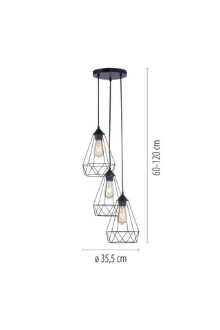 Hanglamp Skeletton - Zwart - 3 x 60 W