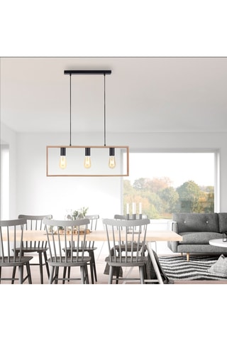 Hanglamp Franky - Zwart en Goudkleurig - 3 x 60 W