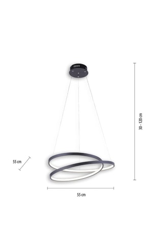 Ledhanglamp Roman - Zwart - 30 W