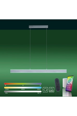 Suspension LED Q-Adriana - Argenté - 2 x 15 W