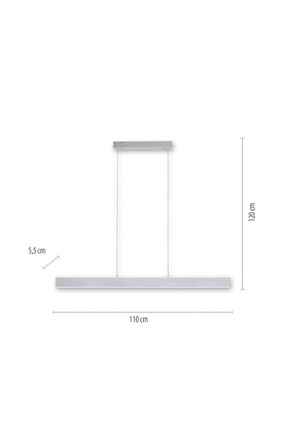 Suspension LED Q-Adriana - Argenté - 2 x 15 W