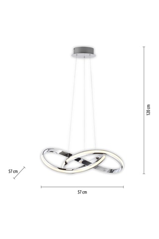 Ledhanglamp Melinda - Zilverkleurig - 30 W