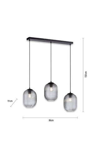 Hanglamp Shitake - Zwart - 3 x 10 W