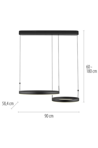 Suspension LED Esko - Noir - 2 x (25/16) W