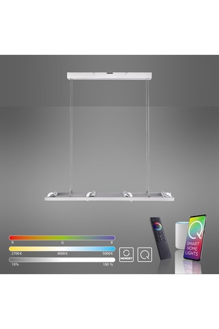 Suspension LED Q-Fisheye - Argenté - 8 x 3,4 W