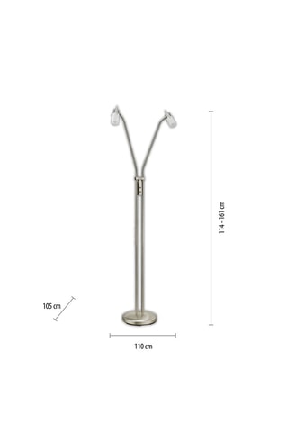Lampadaire LED Max Led - Argenté - 2 x 4 W