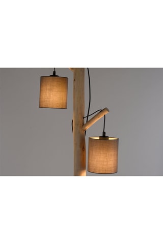 Lampadaire en bois - Taupe et naturel