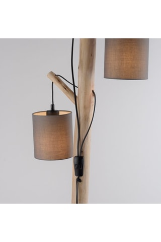 Lampadaire en bois - Taupe et naturel