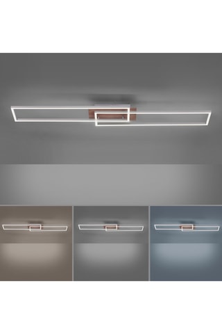 Plafonnier LED Iven - Imitation bois