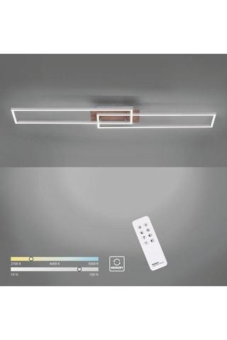 Plafonnier LED Iven - Imitation bois
