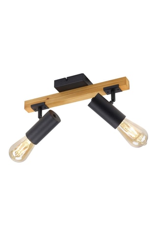 Plafondlamp Pilon Zwart en Naturel