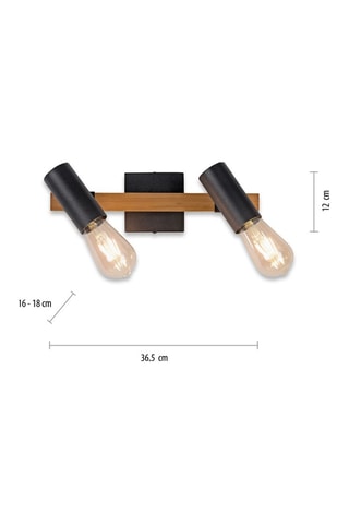 Plafondlamp Pilon Zwart en Naturel