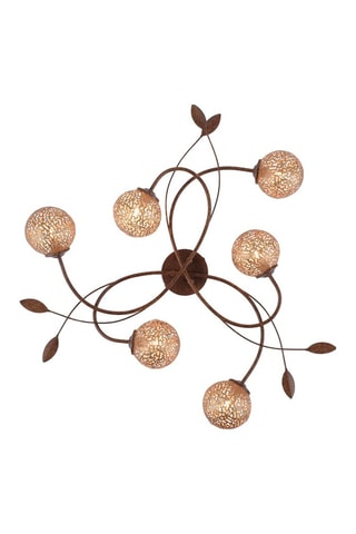 Plafondlamp Greta Roestbruin en Goudkleurig