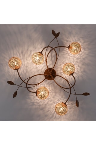 Plafondlamp Greta Roestbruin en Goudkleurig