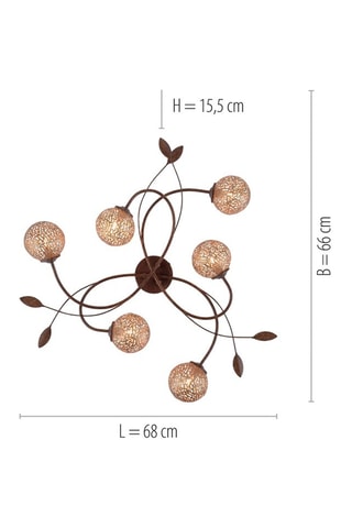 Plafondlamp Greta Roestbruin en Goudkleurig