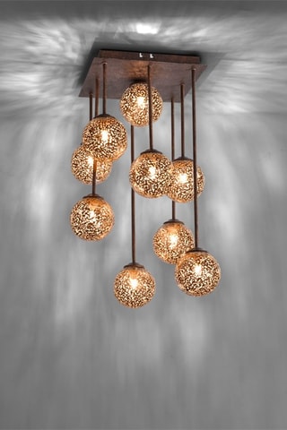 Plafondlamp Greta Roestbruin en Goudkleurig