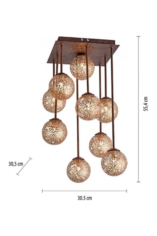 Plafondlamp Greta Roestbruin en Goudkleurig