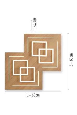 Plafoniera LED Q-Linea - Effetto legno