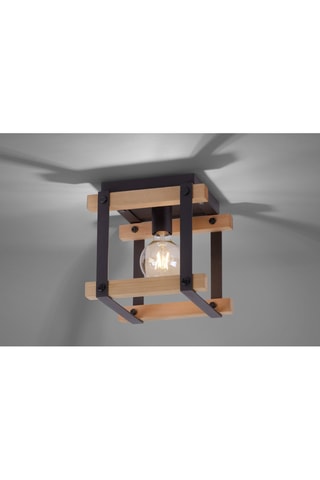 Houten Plafondlamp Edith Naturel en Zwart