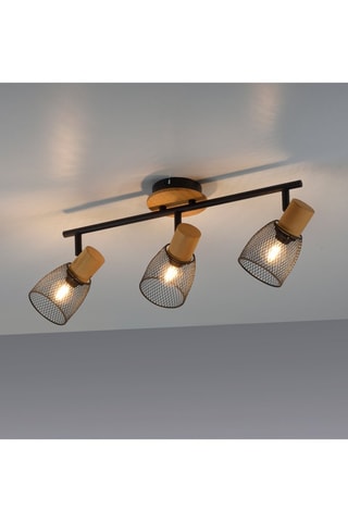 Plafondlamp Tamis - Zwart en Naturel