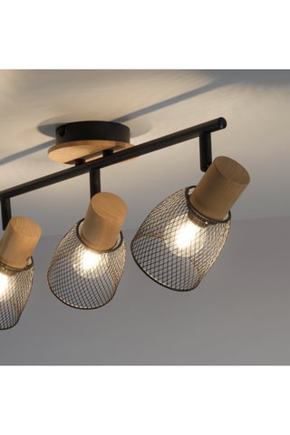 Plafondlamp Tamis - Zwart en Naturel