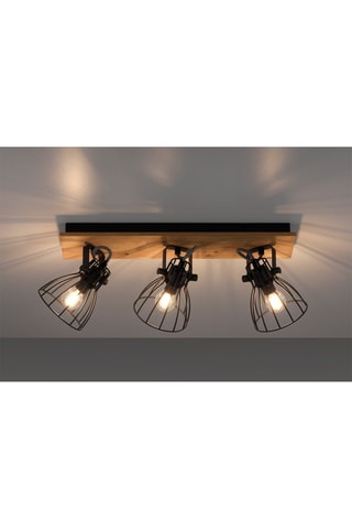 Plafondlamp Zwart en Naturel