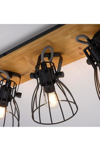 Plafondlamp Zwart en Naturel