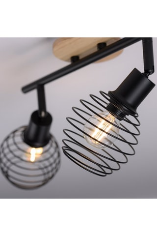 Plafondlamp Zwart en Naturel