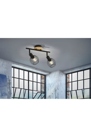 Plafondlamp Zwart en Naturel