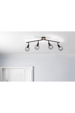 Plafondlamp Zwart en Naturel