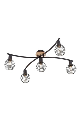 Plafondlamp Zwart en Naturel