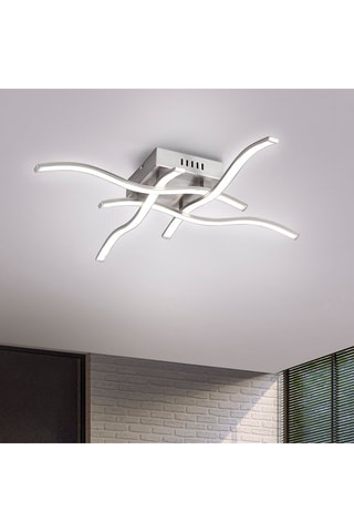 Ledplafondlamp Wave - Zilverkleurig - 4 x 4,6 W