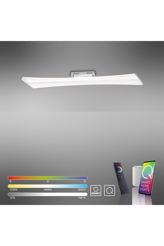 Plafonnier LED connecté Q-Riller - Gris - 2 x 14 W