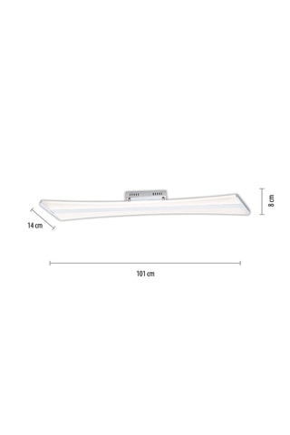 Plafonnier LED connecté Q-Riller - Gris - 2 x 14 W