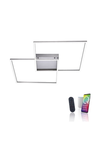 Plafonnier LED Q-Inigo - Argenté - 2 x 21 W