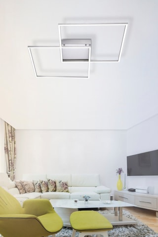 Plafonnier LED Q-Inigo - Argenté - 2 x 21 W