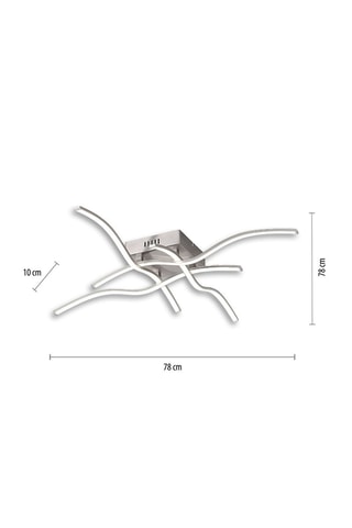 Ledplafondlamp Wave - Zilverkleurig - 4 x 7,2 W